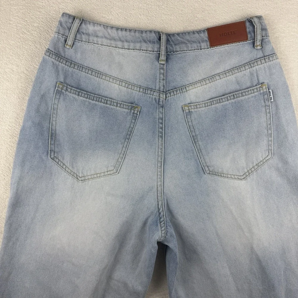 HDLTE Women's Small‎ Jeans High Rise Baggy Wide Leg Boyfriend Y2K Denim-NWT